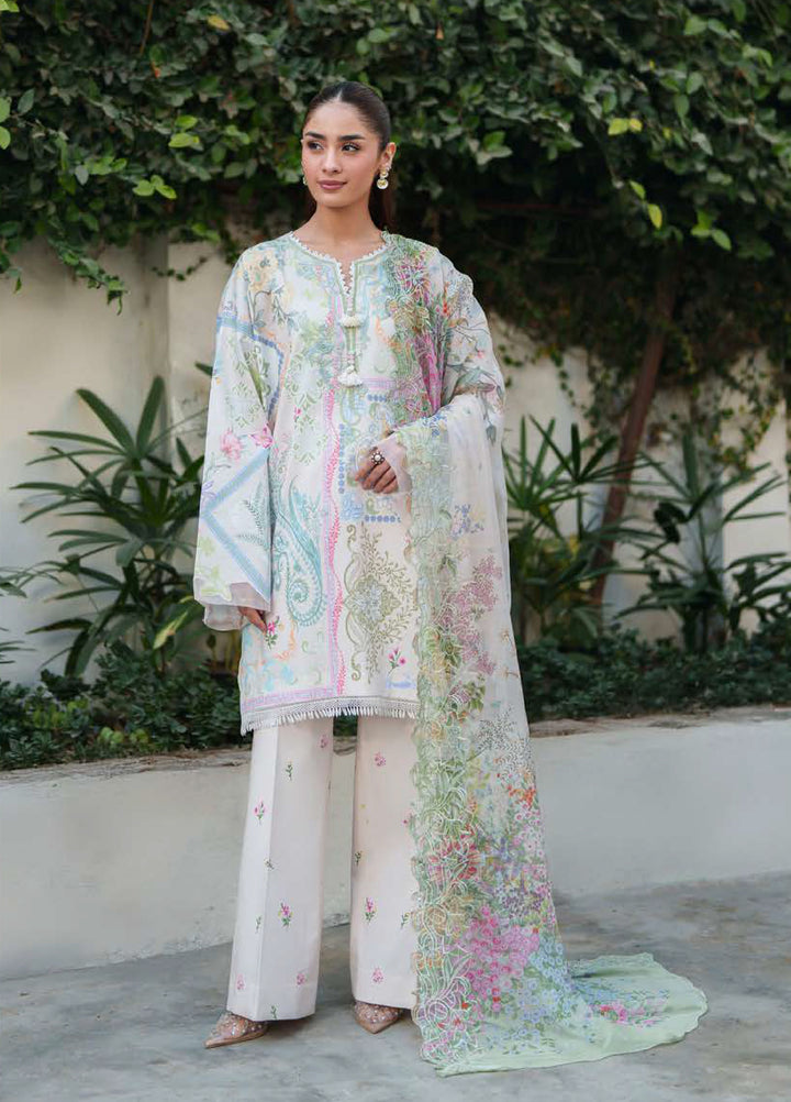 Whispered Florals by Roheenaz Unstitched Embroidered Lawn 3 Pcs Suit RNZ26UWF D-11 B SOFT BLOOM - Summer