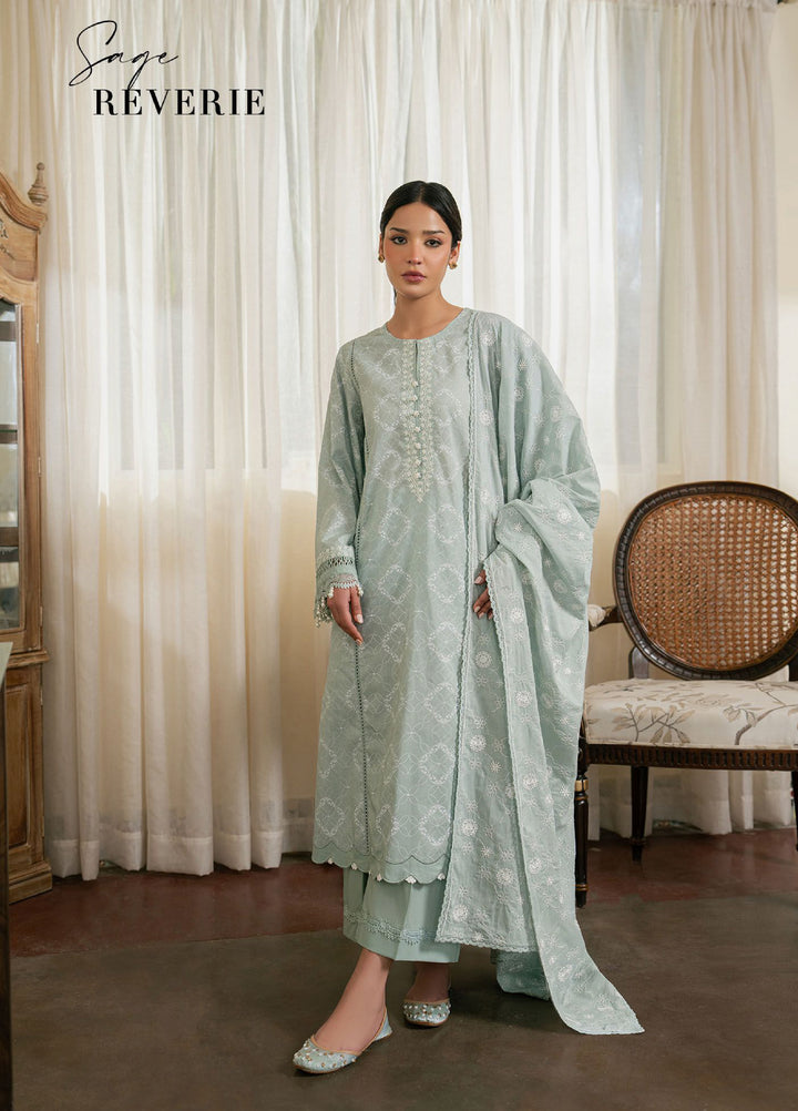 Mahiri by Cross Stitch Unstitched Embroidered Lawn 3 Piece Suit CS26UM D-6 SAGE REVERIE - Summer Collection