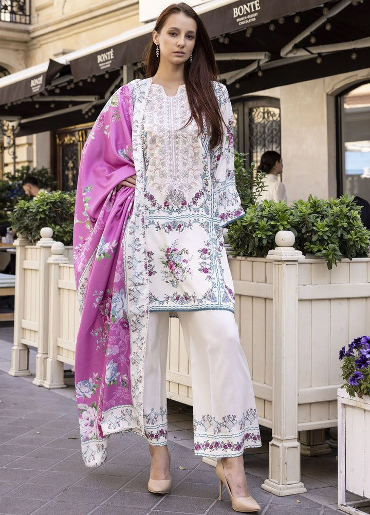 Meerak Women Pret Premium Embroidered Linen 3 Piece Olivia - Winter Collection