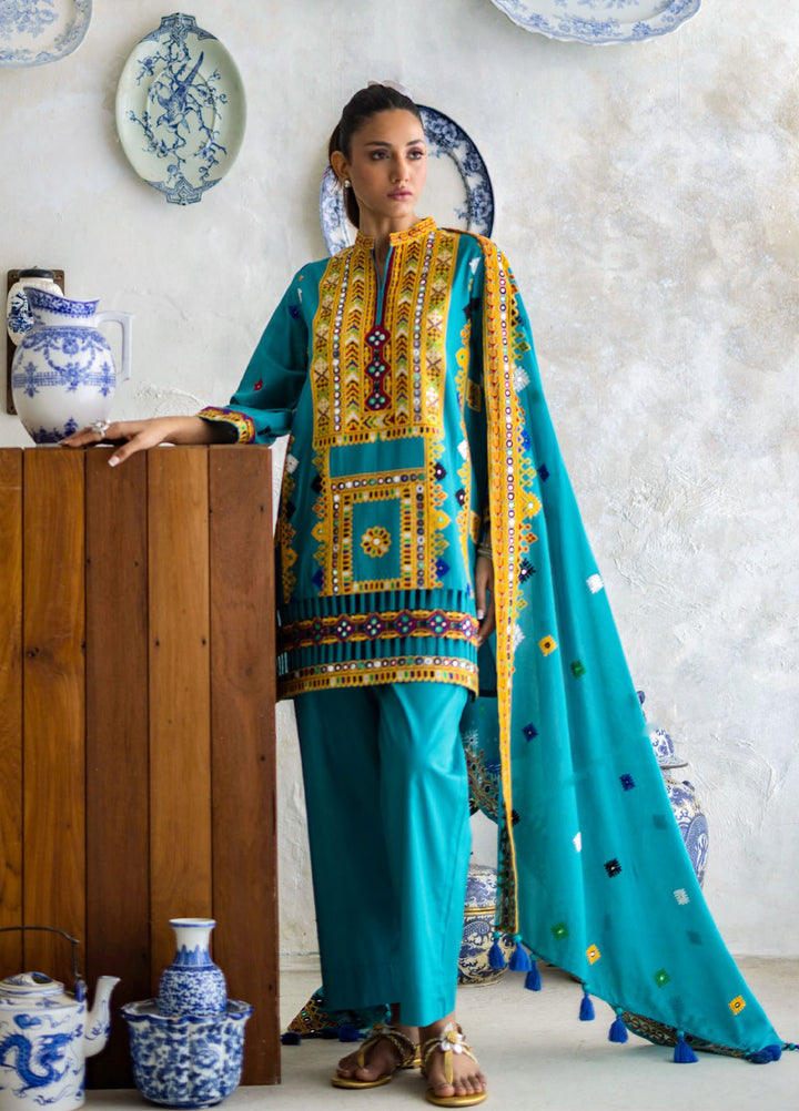 Freesia by Gul Ahmed Unstitched Embroidered Lawn 3 Piece Suit GA26UFL CL-52569 - Summer Collection