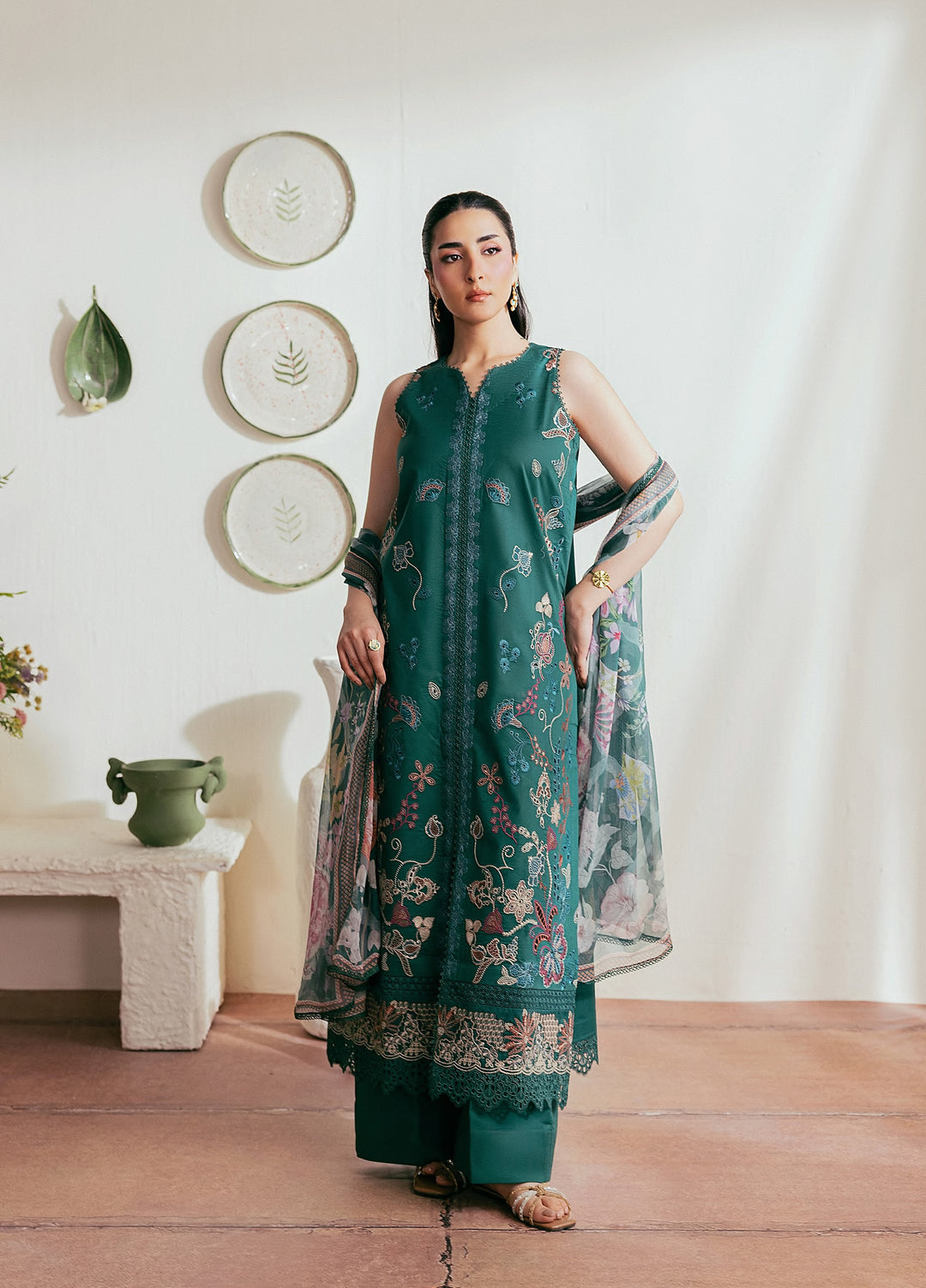 Zync by Florent Unstitched Embroidered Lawn 3 Piece Suit FL26ULZ FZ-5A - Summer Collection