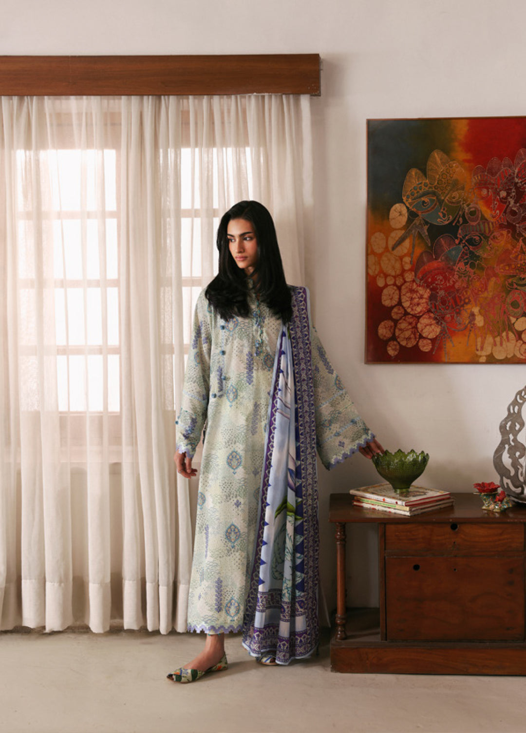 Amaya by Zaha Unstitched Printed Lawn 3 Piece Suit ZK26UAL Lilia APL26-06 - Casual Collection