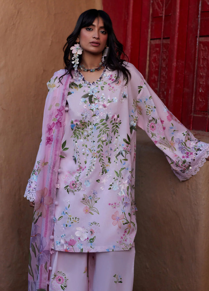 Meili by Zaha Unstitched Embroidered Lawn 3 Piece Suit ZK26UML ZL26-12A - Festive Collection