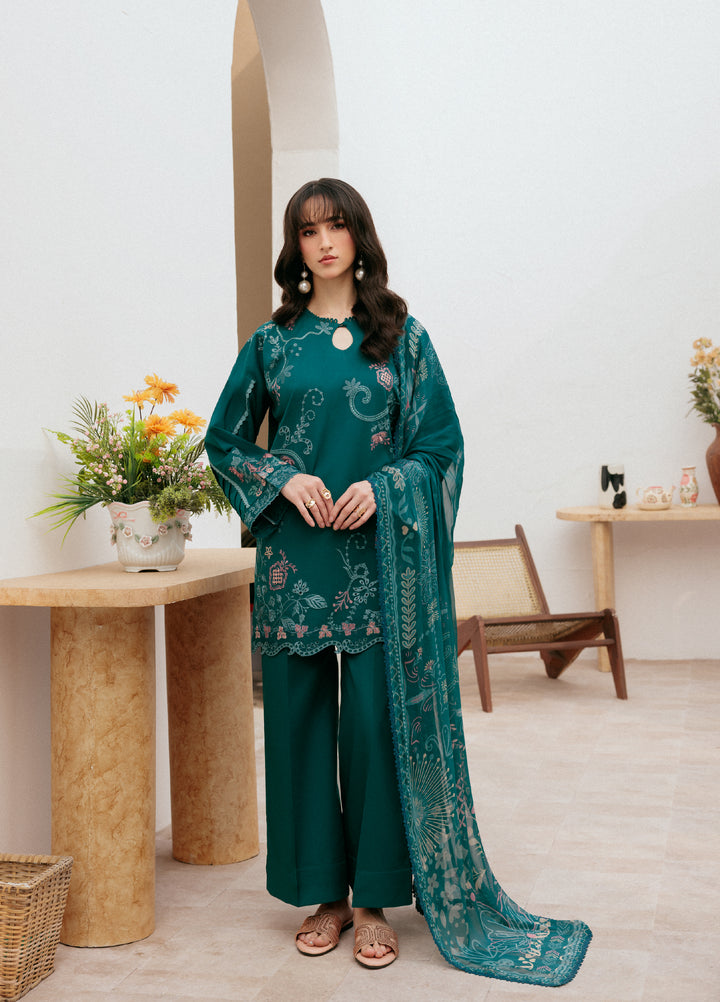 Zync by Florent Untitched Lawn Embroidered 3 Piece Suit FL26UZ FZ-1A - Summer Collection