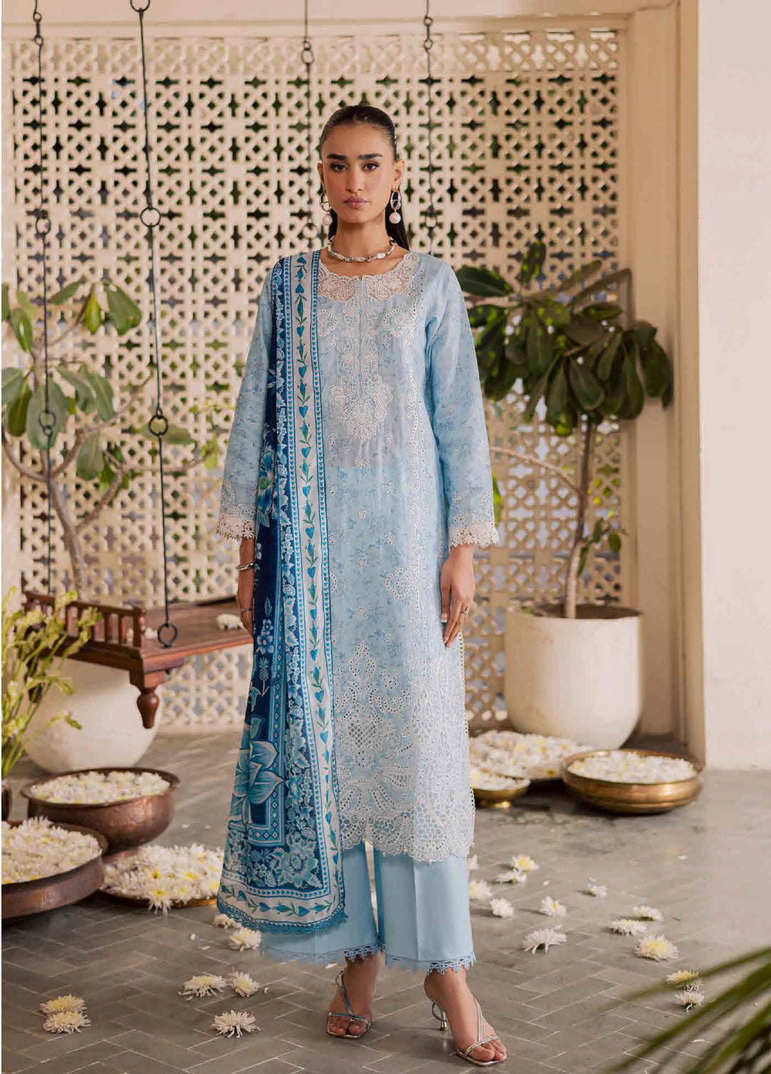 Selene by RajBari Unstitched Embroidered Lawn 3 Piece Suit RB26USL Sraya - Festive Collection