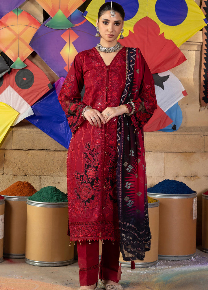 Bandhani by Al Zohaib Unstitched Embroidered Premium Lawn 3 Piece Suit AZ26UB D-9 - Summer Collection