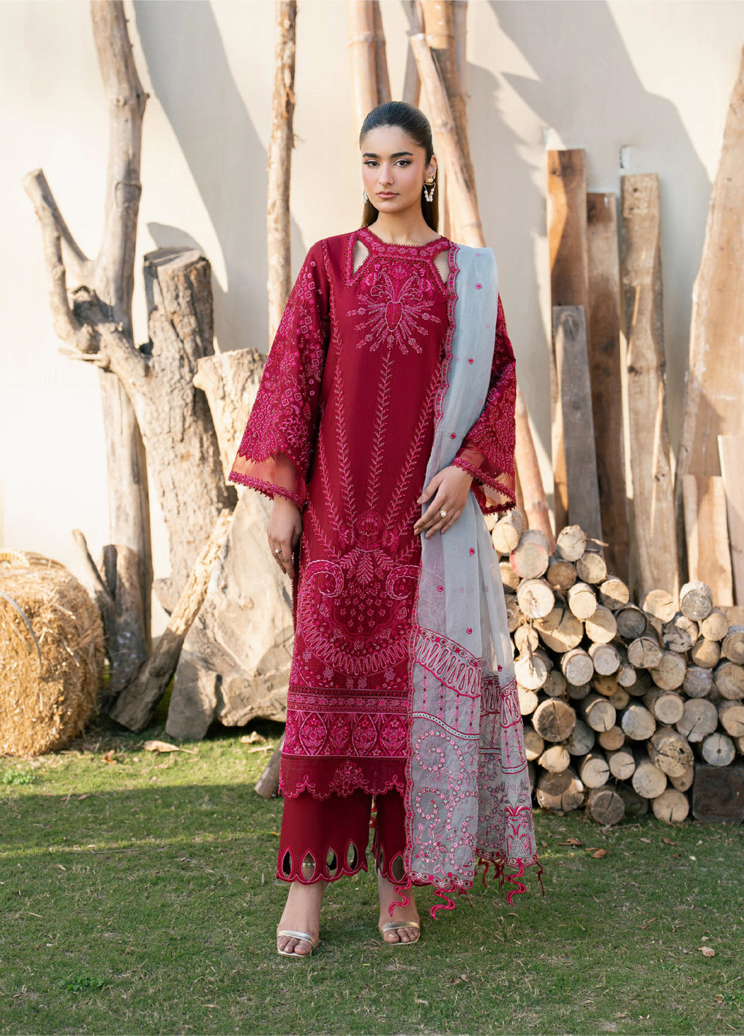 Aura of Flora by Zarizaa Unstitched Embroidered Luxury Lawn 3 Pcs Suit ZZ26UAFL ZA10-3ULE09R-2602 PIXEL - Summer