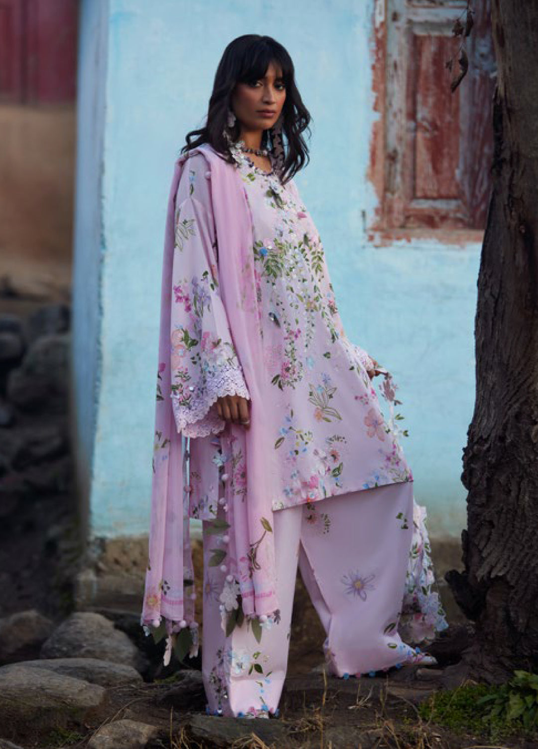 Meili by Zaha Unstitched Embroidered Lawn 3 Piece Suit ZK26UML ZL26-12A - Festive Collection