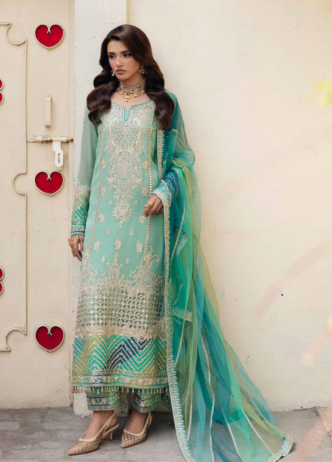 Celine by Charizma Unstitched Embroidered Chiffon 4 Piece Suit CHR26UC Celine CCE6-01 - Festive Collection