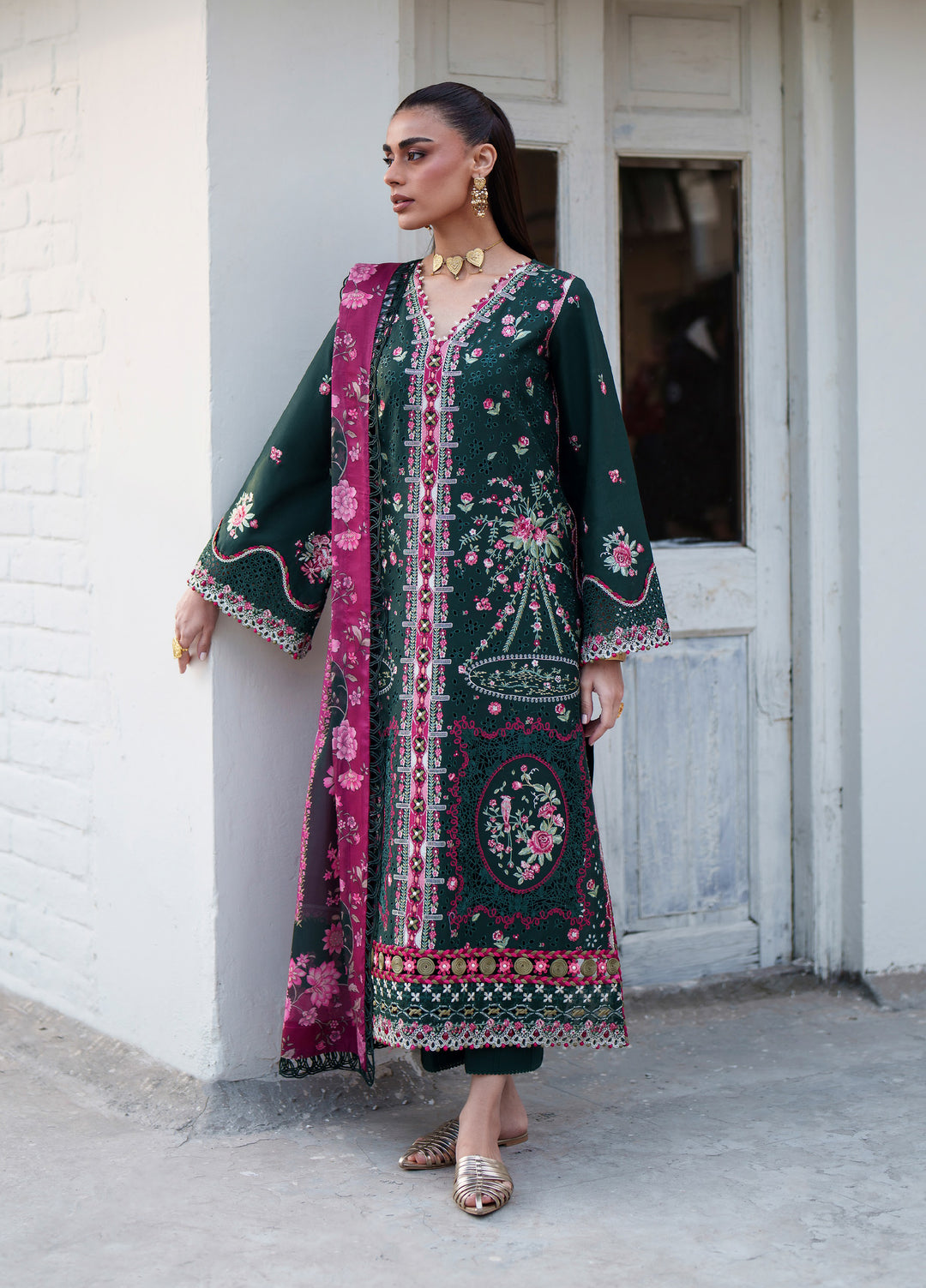 Heritage Dore by Bin Ilyas Unstitched Embroidered Lawn 3 Piece Suit BI26UHD 17-4B - Summer Collection