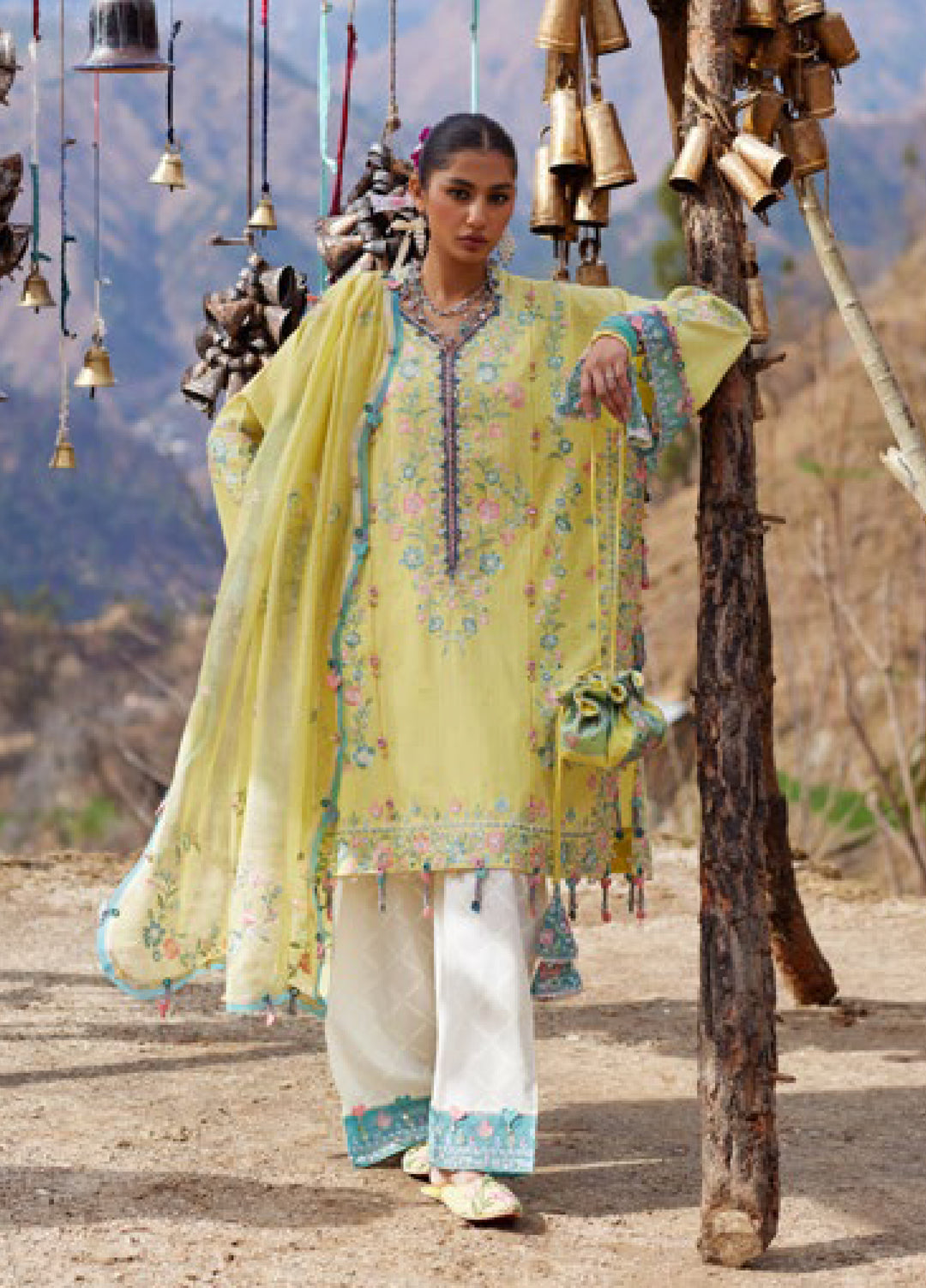 Meili by Zaha Unstitched Embroidered Lawn 3 Piece Suit ZK26UML ZL26-01A - Festive Collection