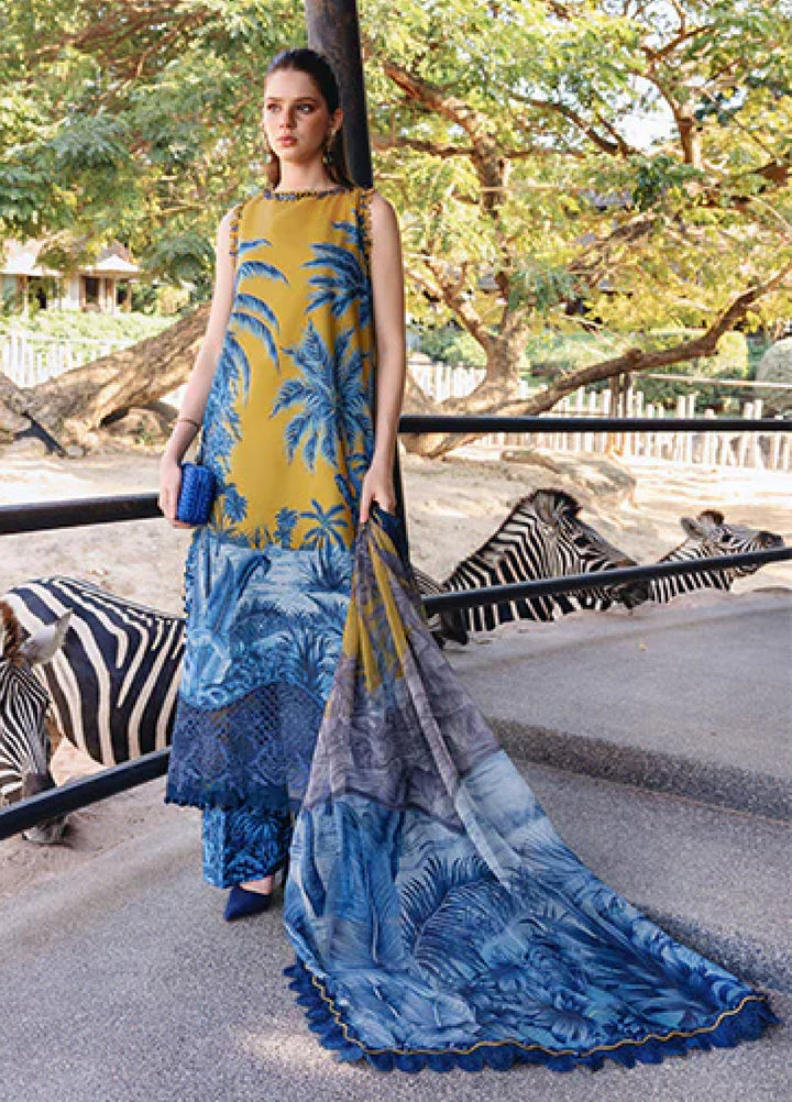 M Prints by Maria B Unstitched Printed Lawn 3 Piece Suit MB26UMP D-11 A - Summer Collection