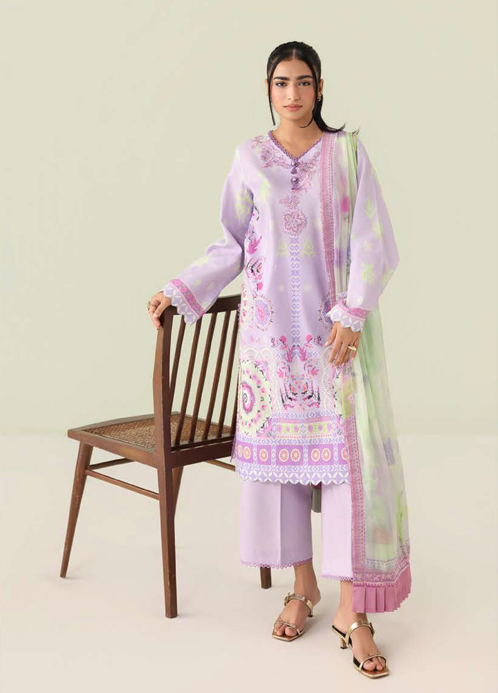 Rosette by Roheenaz Unstitched Lawn Embroidered 3 Piece Suit RNZ26UR Azure Days-3A - Summer Collection