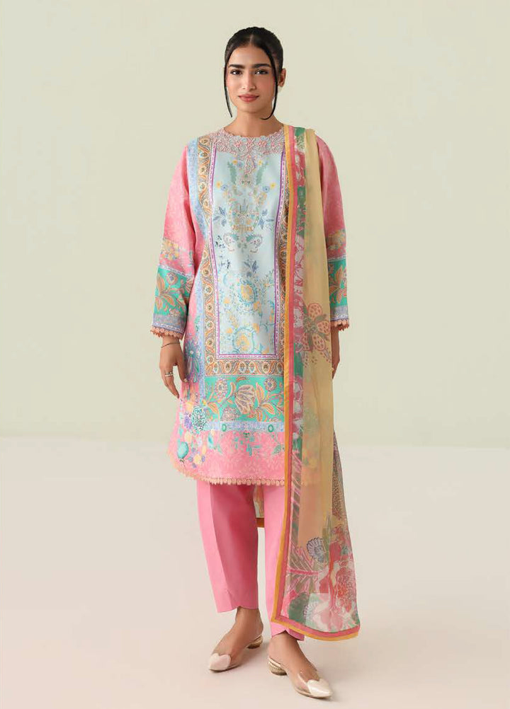Rosette by Roheenaz Unstitched Lawn Embroidered 3 Piece Suit RNZ26UR Golden Hour-4A - Summer Collection