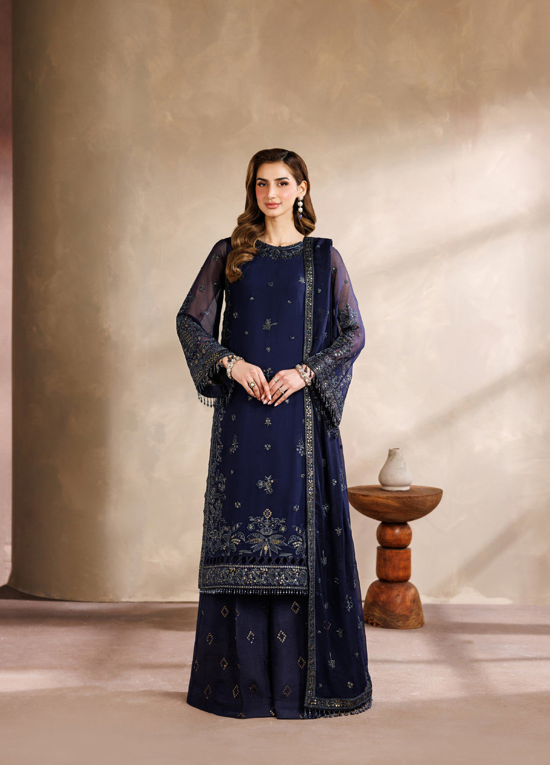 Zaryah by Zarif Unstitched Embroidered Chiffon 3 Piece Suit ZR26UZF ZF-ZYR-AFSHAAN-07 - Festive Collection