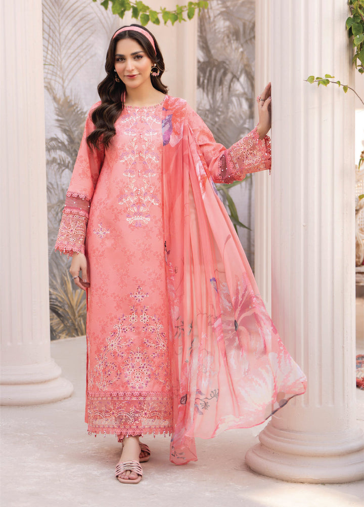 Summer Breeze by Humdum Unstitched Embroidered Lawn 3 Piece Suit HB26USB D-08 - Summer Collection