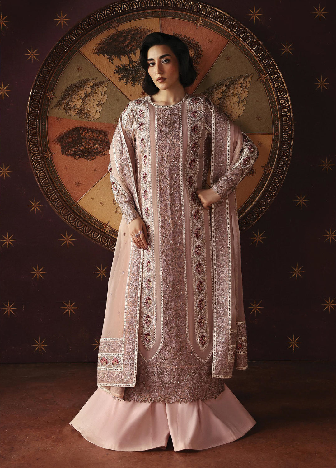 La Fuchsia by Afrozeh Unstitched Hand work Organza 3 Piece Suit AF26ULF Hermit FWU-0072 - Festive Collection