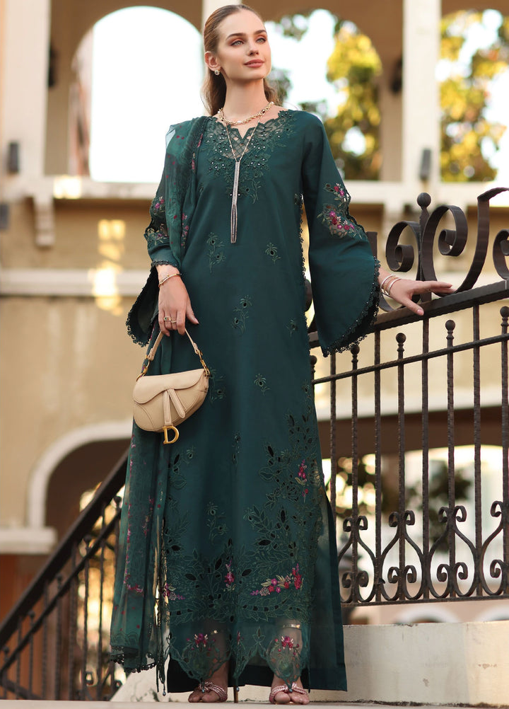 Noor by Saadia Asad Unstitched Embroidered Lawn 3 Piece Suit SA26UNE D-05A - Eid Collection