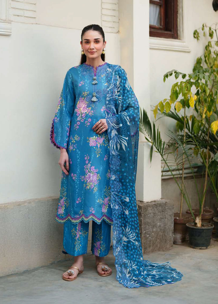 Whispered Florals by Roheenaz Unstitched Embroidered Lawn 3 Pcs Suit RNZ26UWF D-17 A PETAL DRIFT - Summer