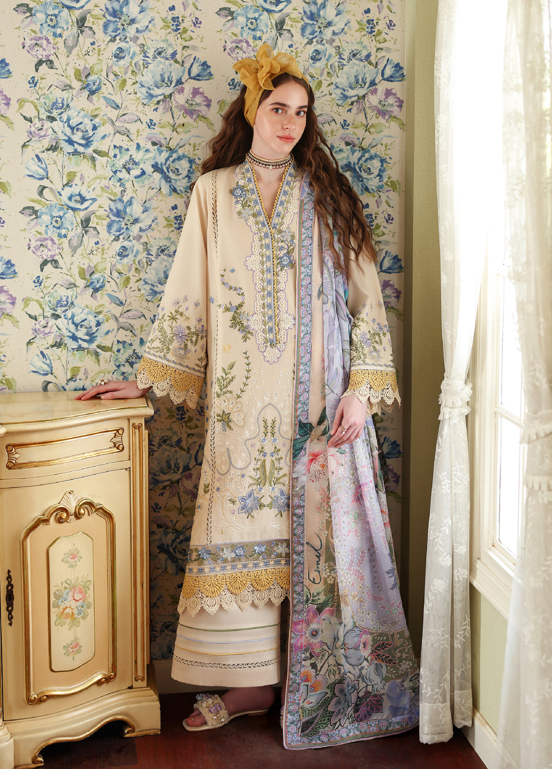 Belle Saison by Esmel Unstitched Embroidered Lawn 3 Piece Suit EML26ULB Cosette EUNSS260207 - Festive Collection