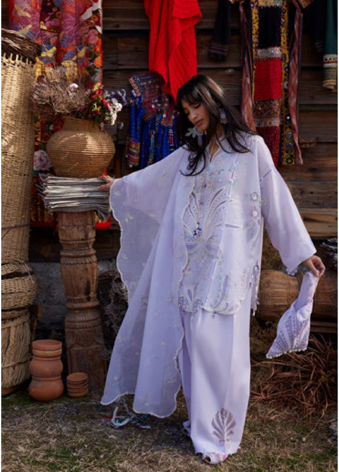 Meili by Zaha Unstitched Embroidered Lawn 3 Piece Suit ZK26UML ZL26-10B - Festive Collection