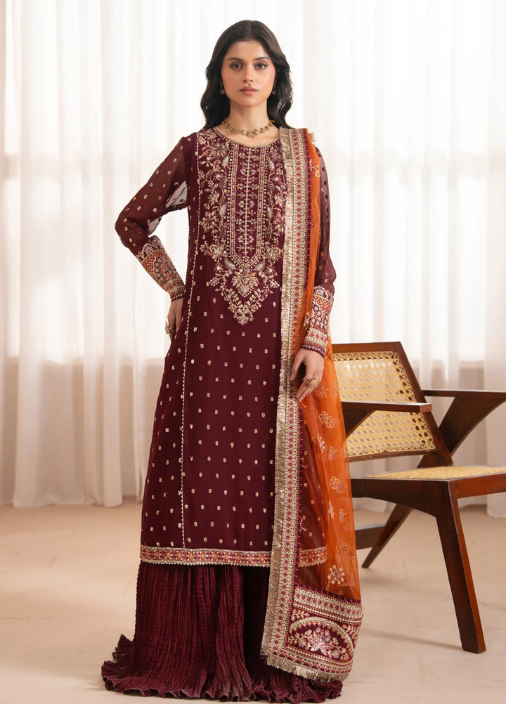 Xenia Formals Unstitched Embroidered Chiffon 3 Piece Suit XF26UF D-01 Lisha - Festive Collection