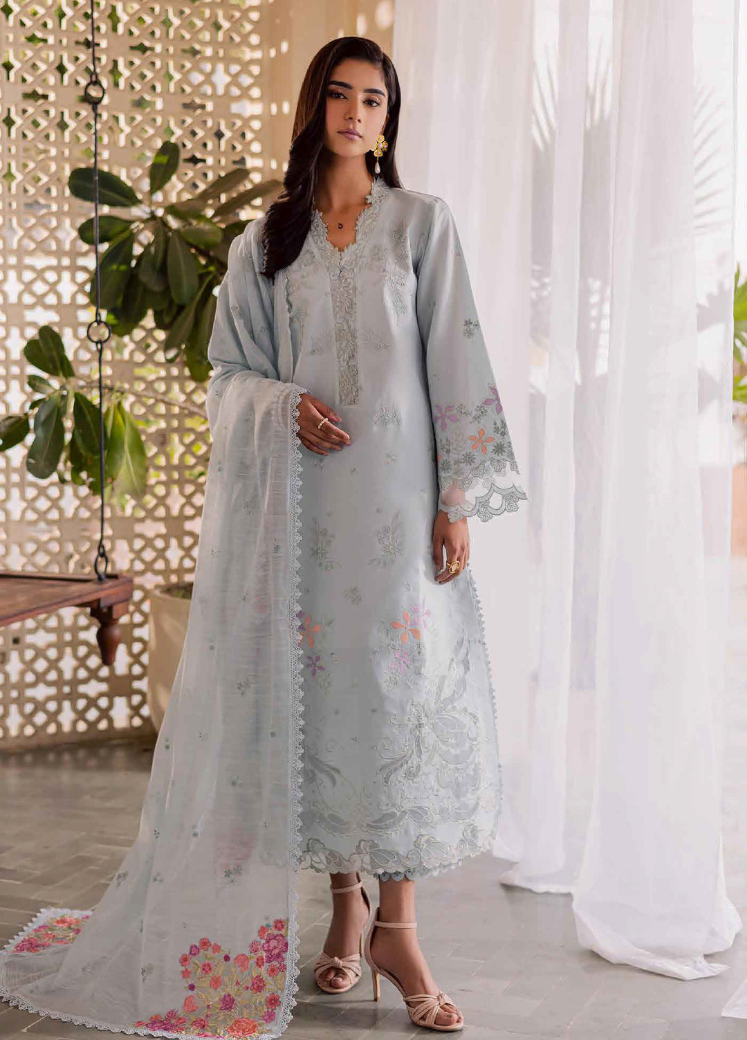 Selene by RajBari Unstitched Embroidered Lawn 3 Piece Suit RB26USL Zeen - Festive Collection