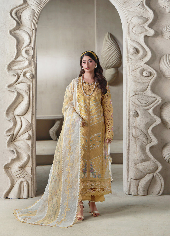 Saagar by Aabyaan Unstitched Embroidered Luxury Lawn 3 Piece Suit ABY26USL AL-2 Zimal - Festive Collection