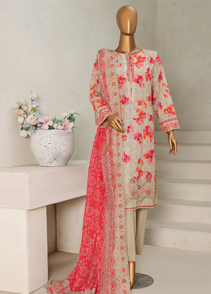 Hz Textiles Embroidered Khaddar Suits Unstitched 3 Piece PKE-202 - Winter Collection