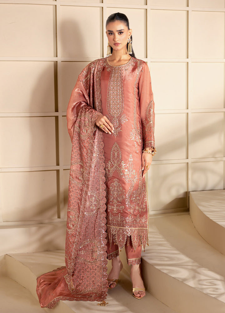 Aaina by Alizeh Unstitched Embroidered Sheesha Silk 3 Piece Suit AF26UASS D-2 NAIA - Festive Collection