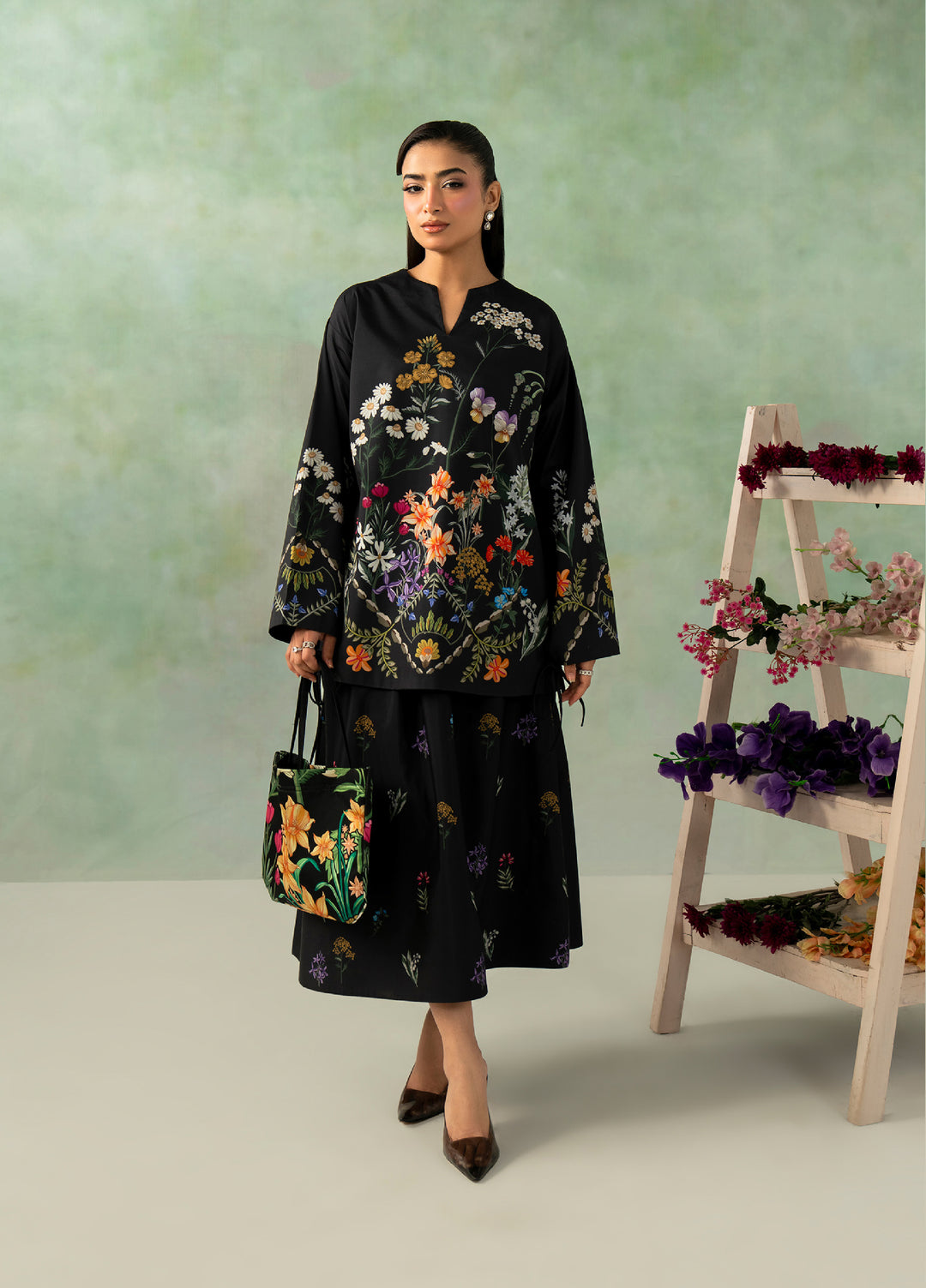 Folds by Zarposh RTW Printed Crepe 2 Piece Suit ZR26PF EDEN - Casual Collection