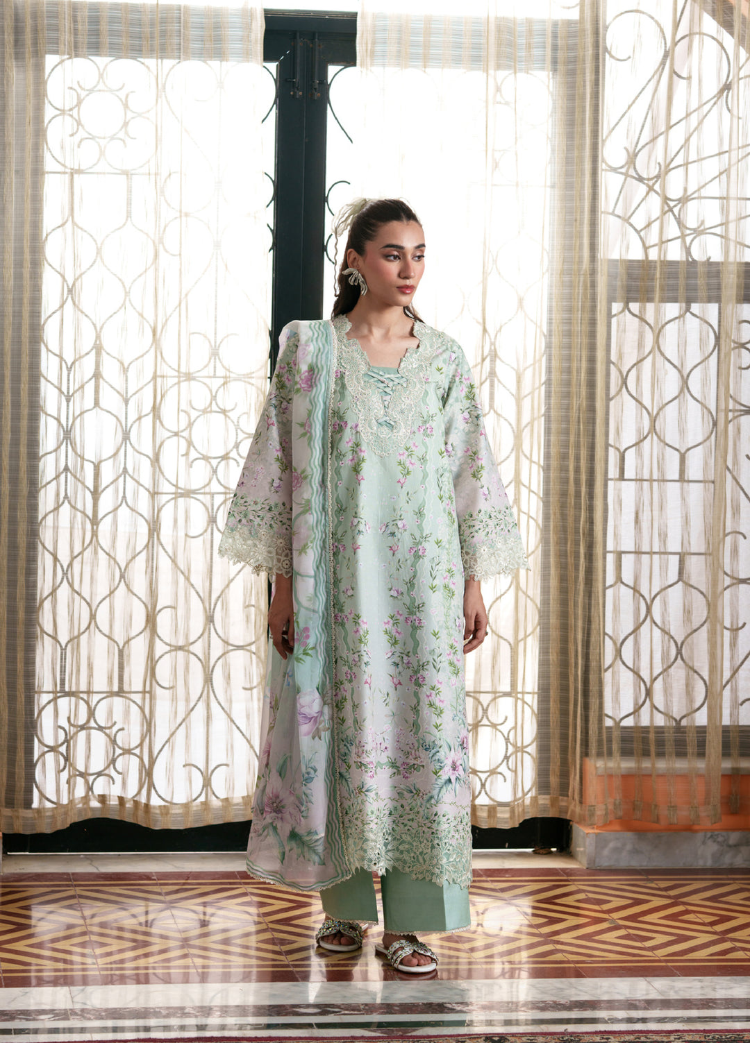 Summer Lines by Neeshay Unstitched Printed Lawn 3 Piece Suit NSH26ULS AVELINE - Eid Collection