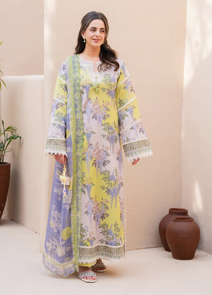 Summer in Bloom By Roheenaz Unstitched Printed Lawn 3 Piece Suit RN26USBL 37A Mystic Beauty - Festive Collection