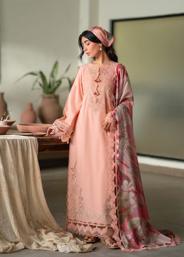 Raha by Nureh Unstitched Embroidered Jacquard Lawn 3 Piece Suit NU26URJ NE-235 - Festive Collection