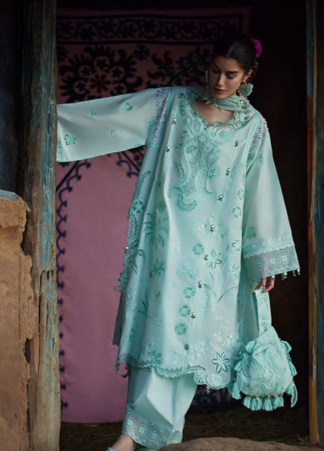 Meili by Zaha Unstitched Embroidered Lawn 3 Piece Suit ZK26UML ZL26-09A - Festive Collection