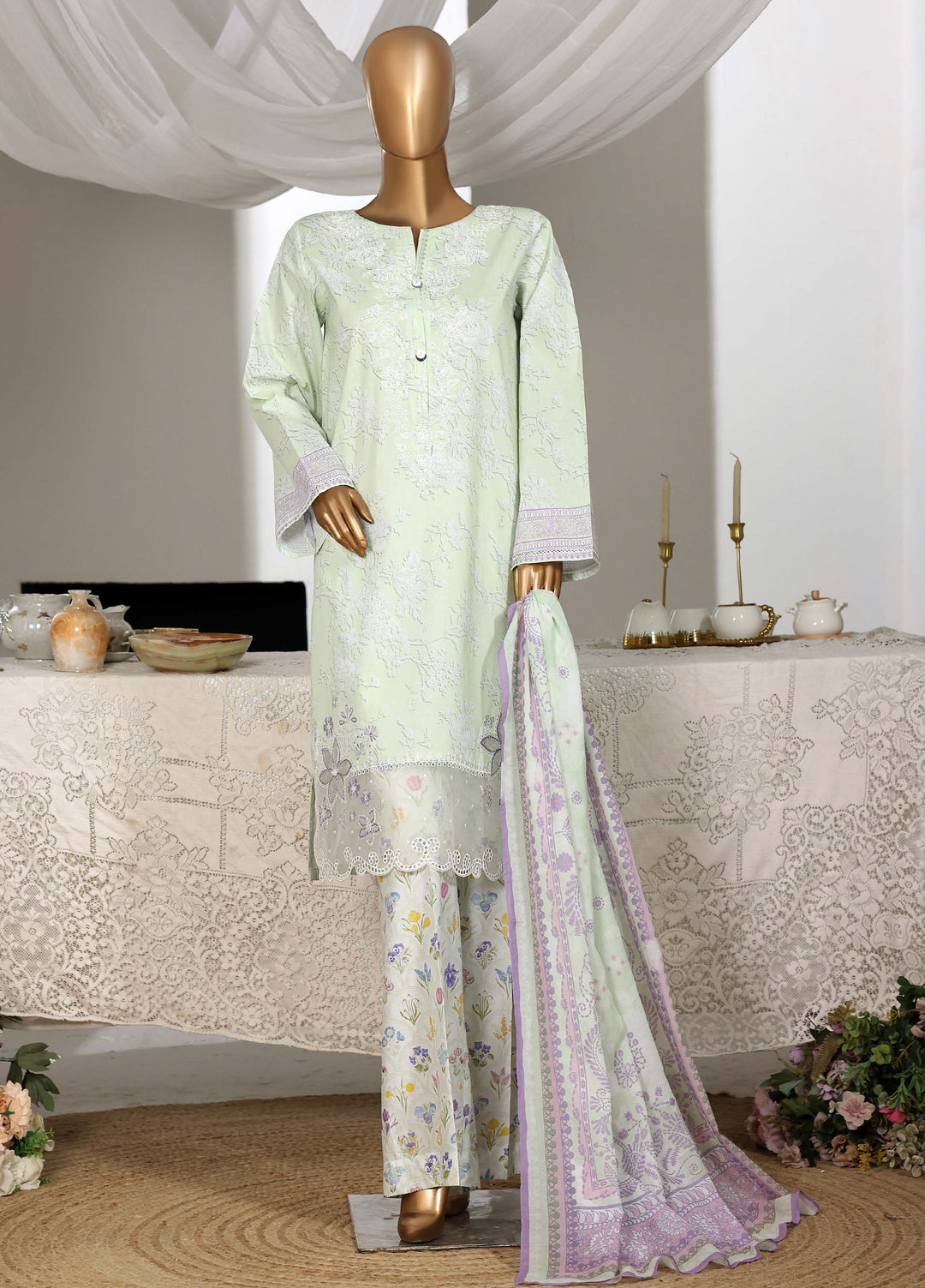 Guldozi by HZ Textiles RTW Embroidered Lawn 3 Piece Suit CPE-3P-024 - Summer Collection