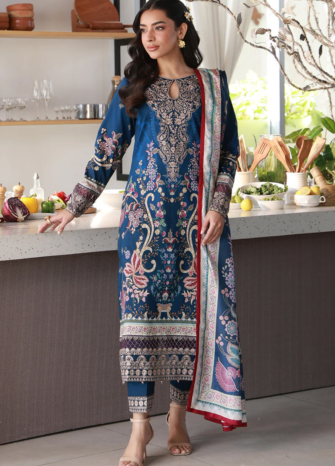 Delia by Gulaal Unstitched Embroidered Lawn 3 Piece Suit GL26UD D-10 Onyxa - Summer Collection