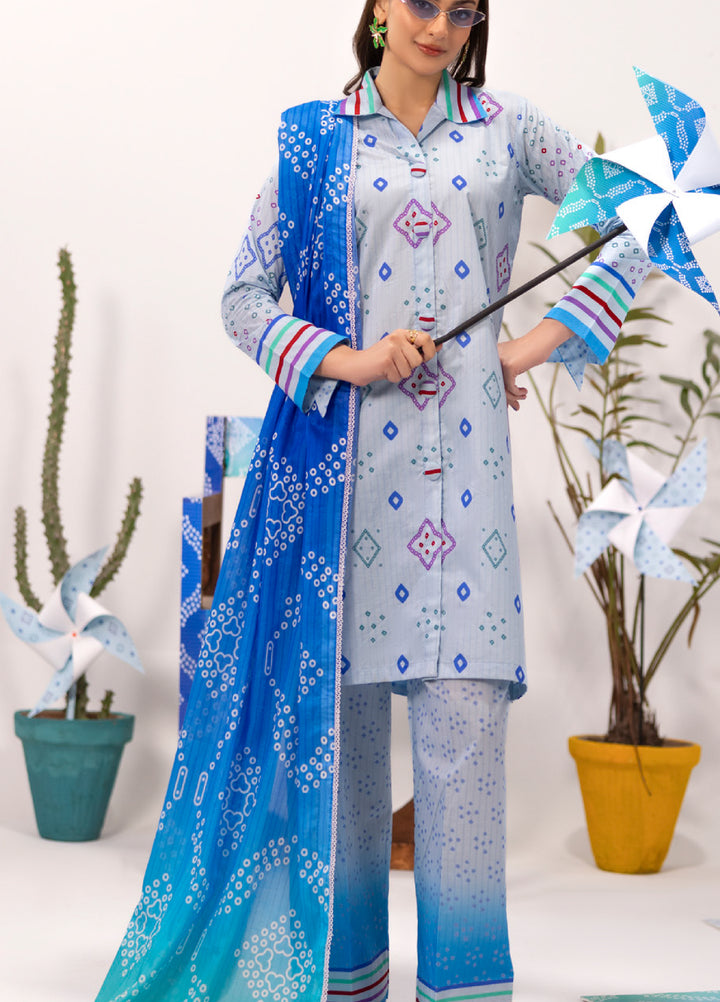 Coco Popup by Al Zohaib Unstitched Printed Lawn 3 Piece Suit AZ26UCP D-4 - Summer Collection