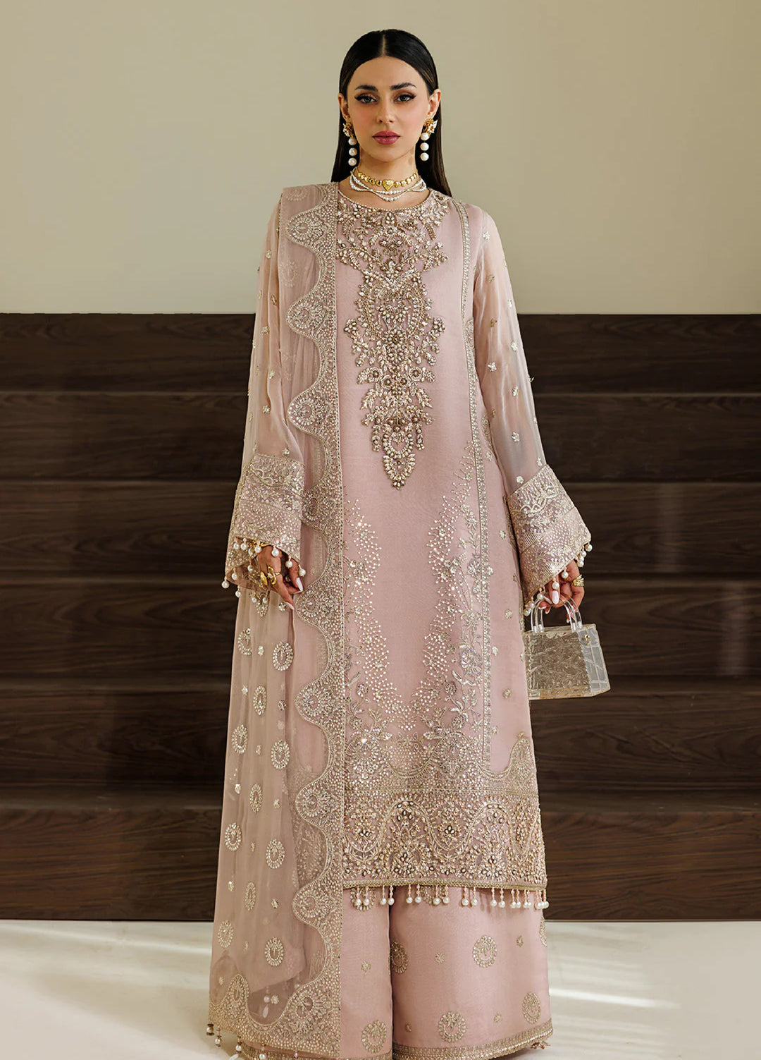 Aymal by Alizeh Fashion Handcrafted Unstitched Embroidered Chiffon 3 Pcs Suit AF26UAC 08-REEF - Festive Collection