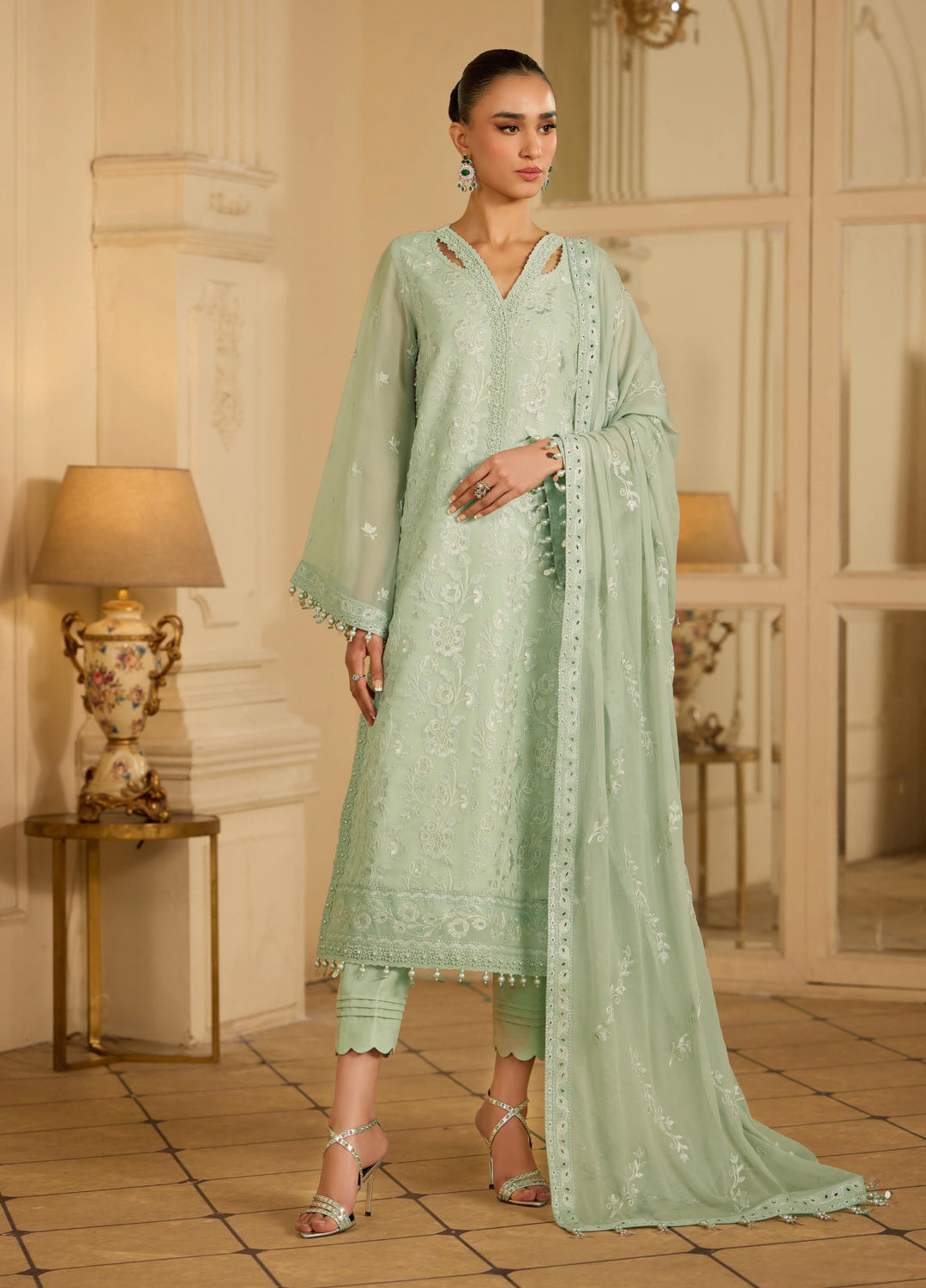 Alizeh Fashion Unstitched Embroidered Chiffon 3 Piece Suit AF26UCF AF-CH-2252-Zehnora - Festive Collection