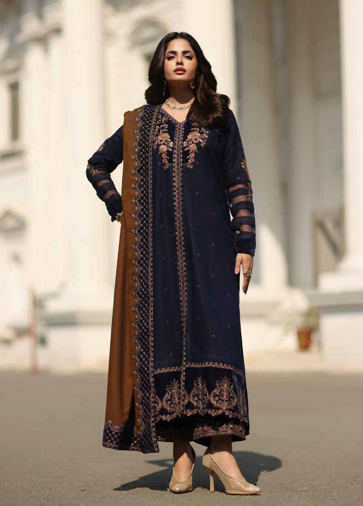 Charizma Signature Unstitched Embroidered Peach Leather 3 Piece CRZ25SP CSW5-01 - Winter Collection