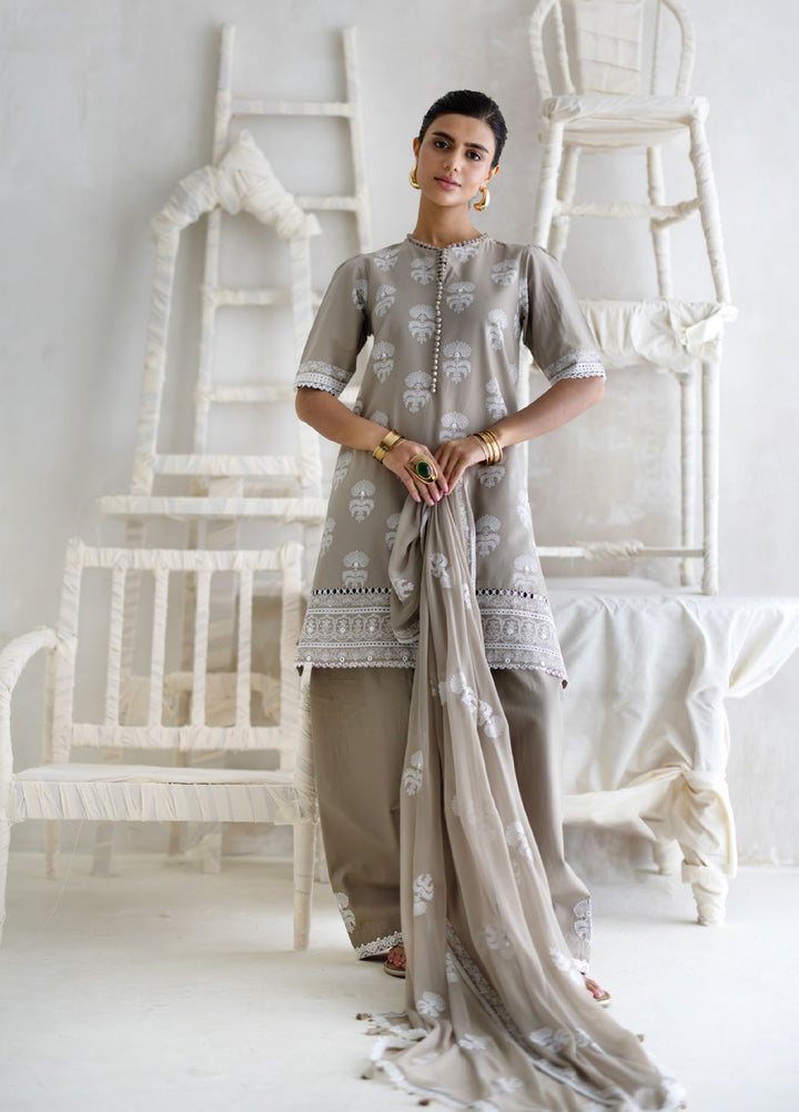 The Luxe by Gul Ahmed Unstitched Embroidered Lawn 3 Piece Suit GA26ULL SAND Lily PM 62079 - Casual Collection