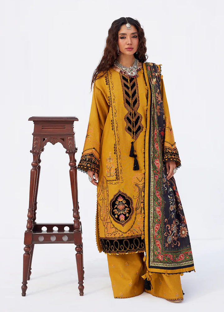 Saira Rizwan Unstitched Khaddar Embroidered Suits 3 Piece SR25UW D-03 Zard - Winter Collection