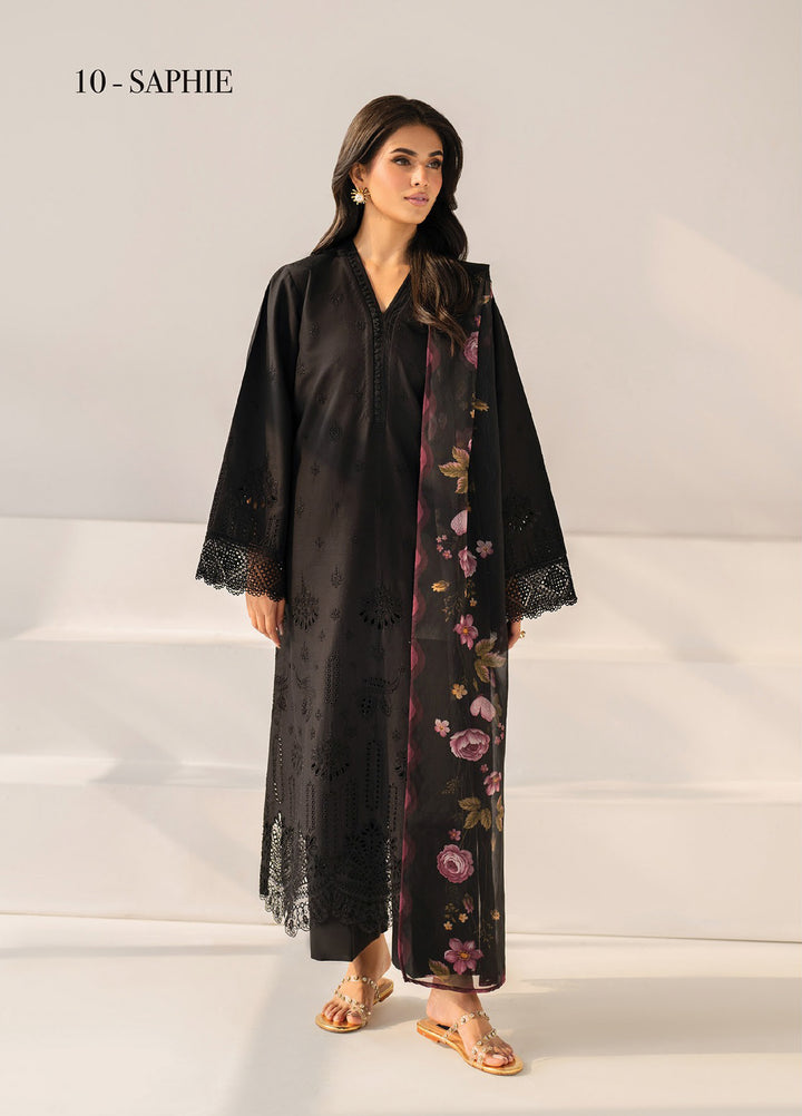 Layana by Xenia Formals Unstitched Embroidered Lawn 3 Piece Suit XE26ULL D-10 Saphie - Summer Collection