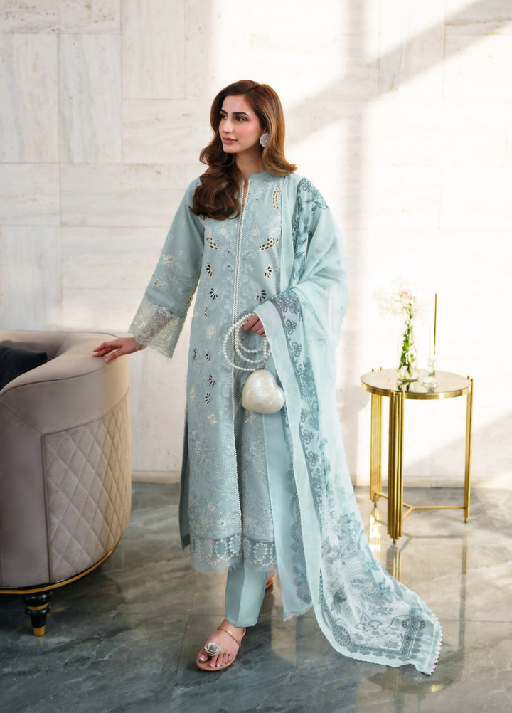 Symphony by Neeshay Unstitched Embroidered Luxury Lawn 3 Piece Suit NSH26US D-8 Sereia - Summer Collection