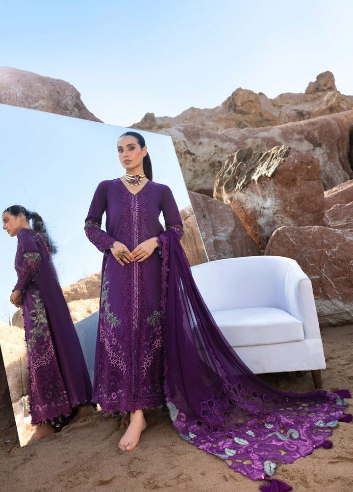 Mahiymaan by Al Zohaib Unstitched Embroidered Luxury Lawn 3 Piece Suit AZ26UM D-7 - Festive Collection