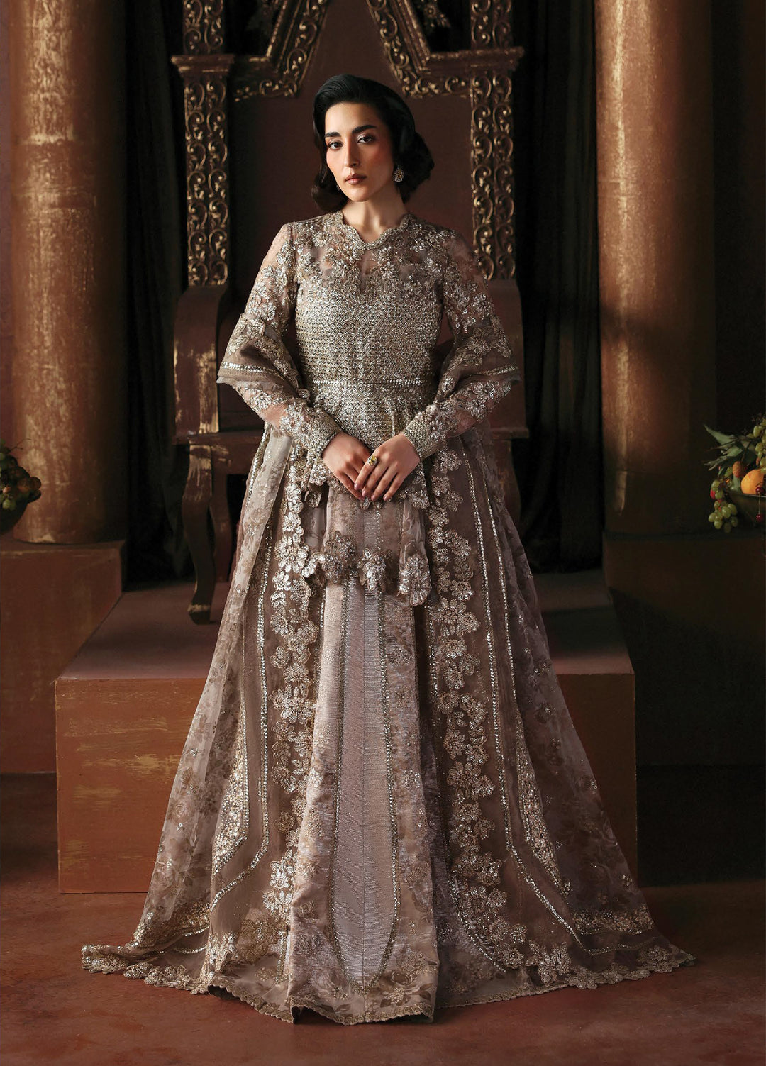 La Fuchsia by Afrozeh Unstitched Hand work Organza 3 Piece Suit AF26ULF Priestess FWU-0075 - Festive Collection