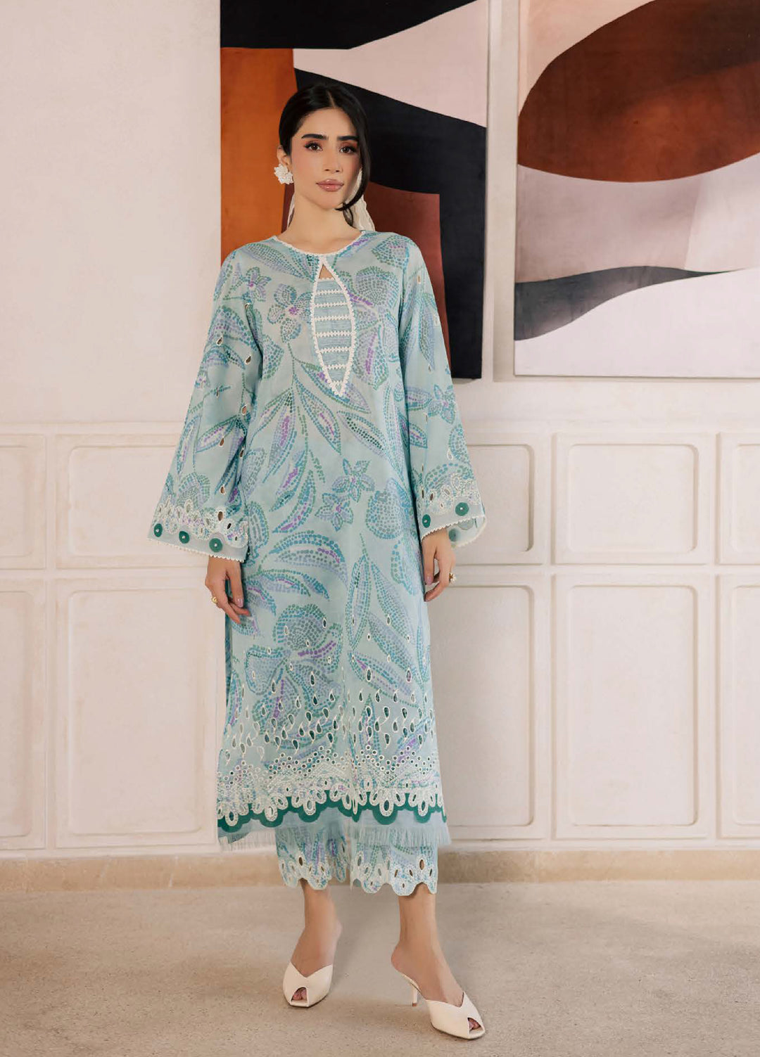 Ballerina by Nureh Unstitched Chikankari Embroidered Lawn 2 Piece Suit NU26UBCL NU2-204 - Summer Collection