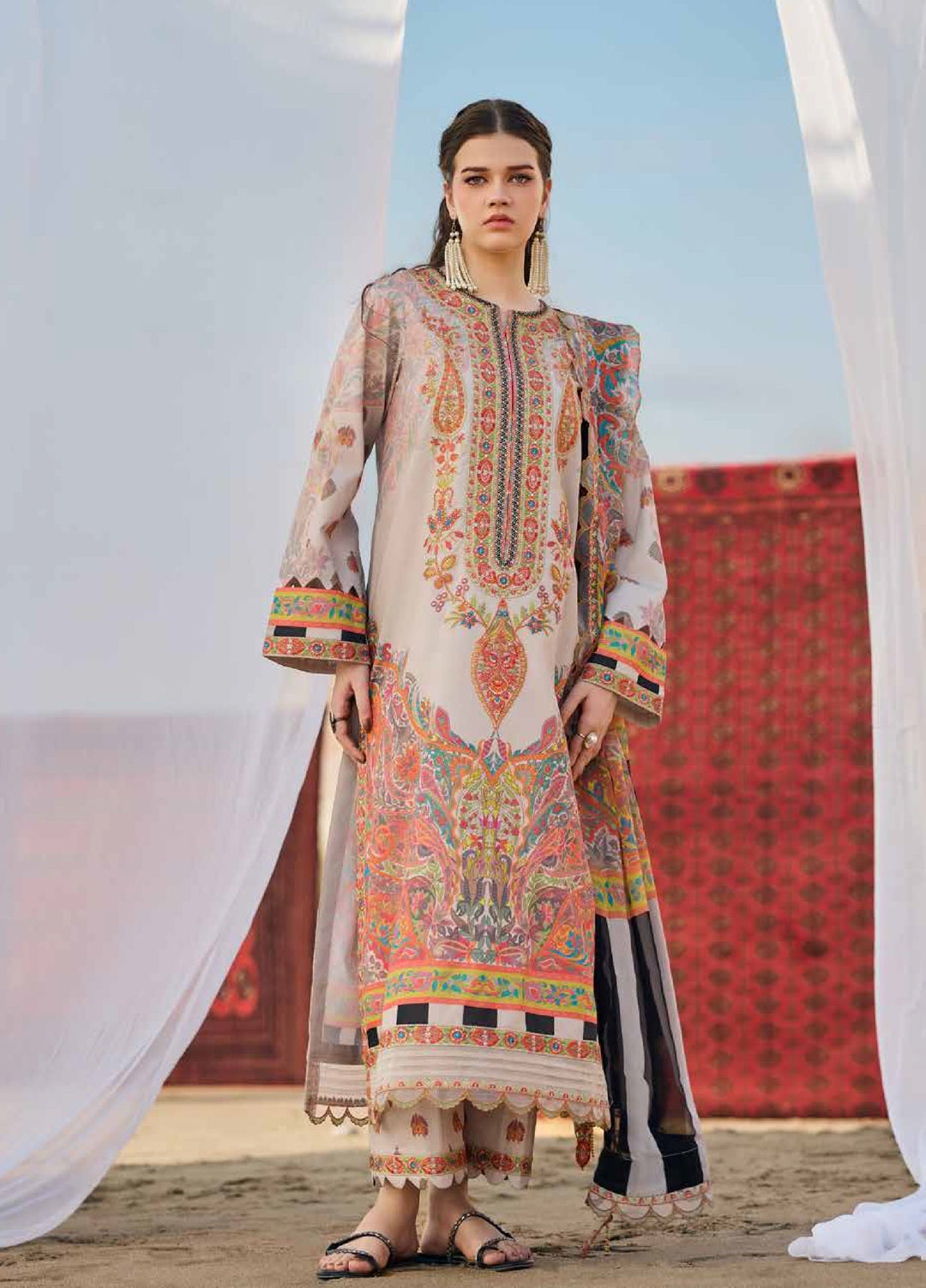 Swiss Miss by Charizma Unstitched Embroidered Swiss Voil 3 Piece Suit CHR26USM CSM6-02 - Summer Collection