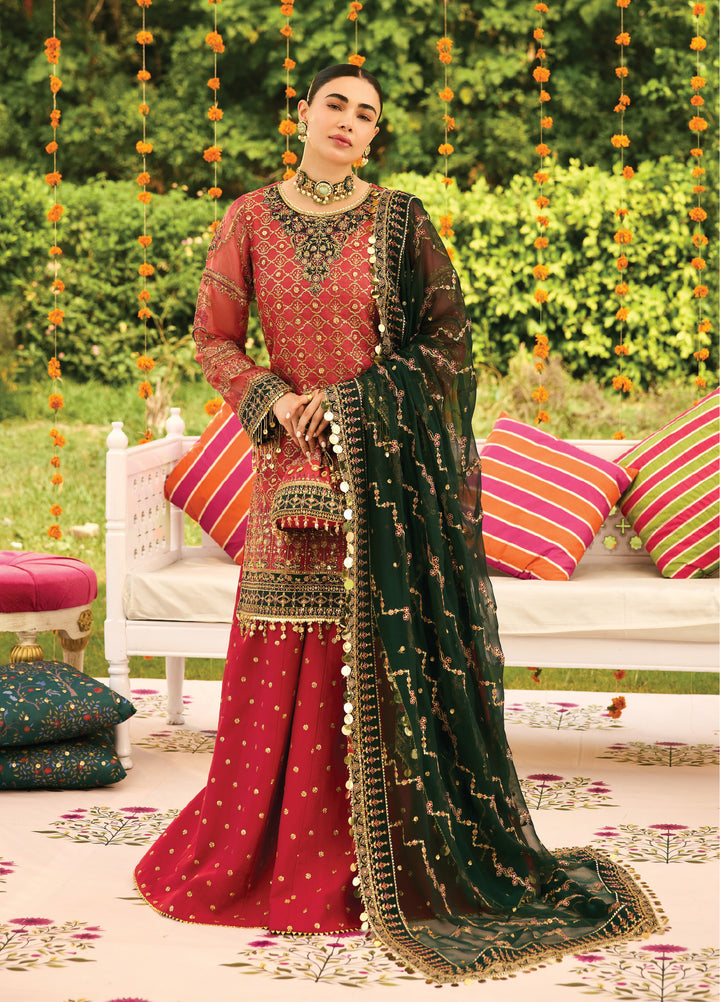 Shehnai by Alizeh Fashion Unstitched Embroidered Zari Net Suits 3 Piece AFB25SF Ghoomar - Festive Collection